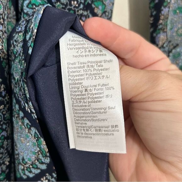 J. Crew Paisley Printed Smock Long Sleeve Blouson Top SIZE MEDIUM - Picture 7 of 7